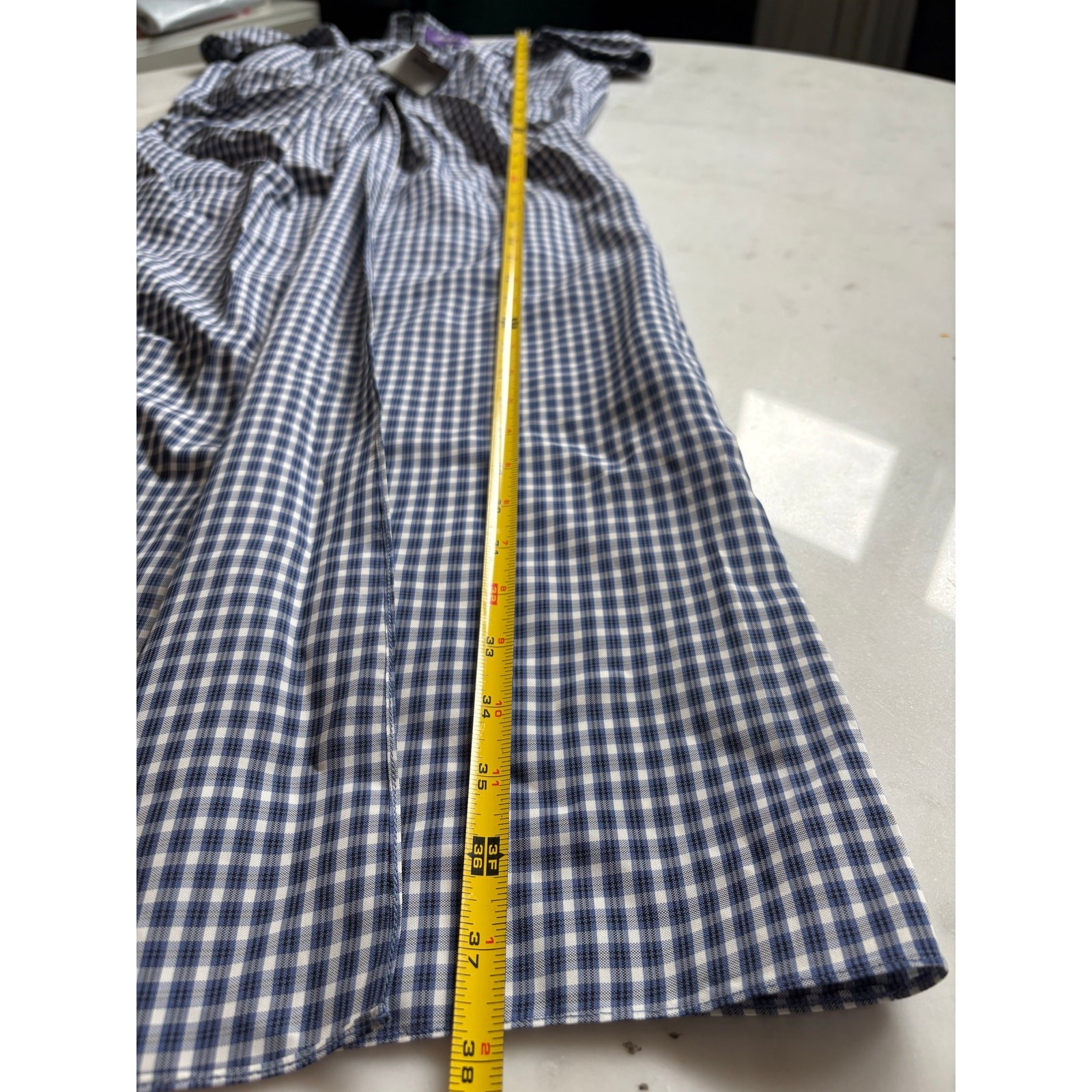 Ralph Lauren Collection Purple Label Gingham Oxford Tunic Blouse Shirt Dress 10