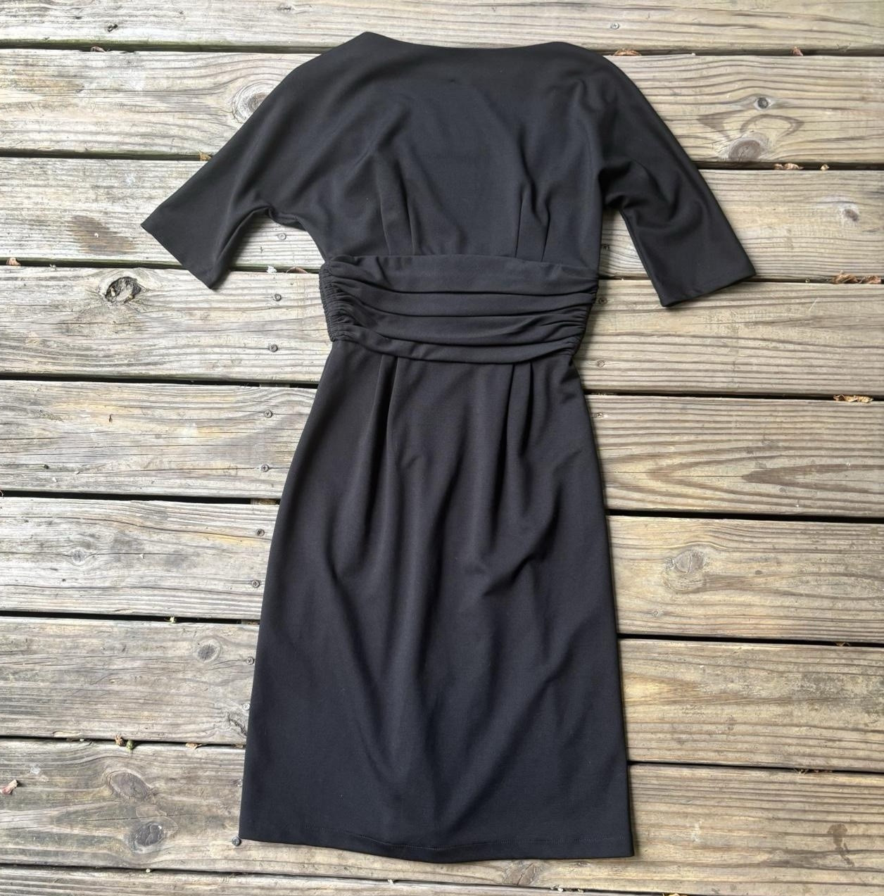 Trashy Diva by Candice Gwinn Women’s Black Ruched V-Neck Sheath Dress 2
