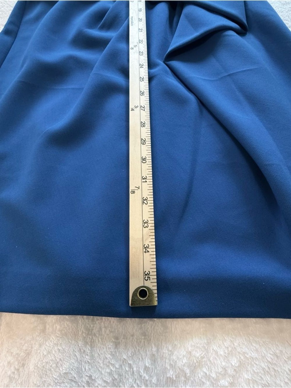 Halston Heritage modern, elegant Sapphire Blue Draped Sheath Dress Size 12