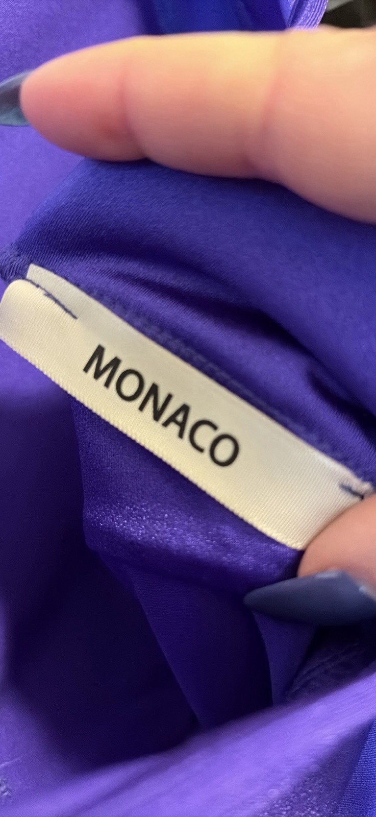 MONACO Women’s Solid Purple Wrap V-Neck Long Sleeve Stretch Midi Dress sz S