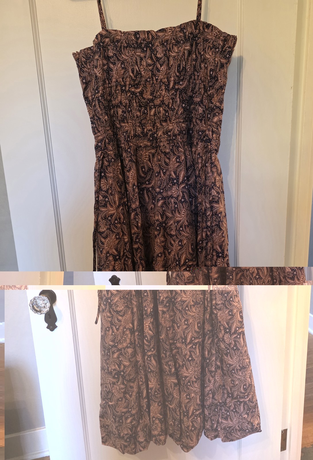 Madewell Smocked Bubble Hem Midi Dress Paisley Berry Sz 10 NWT