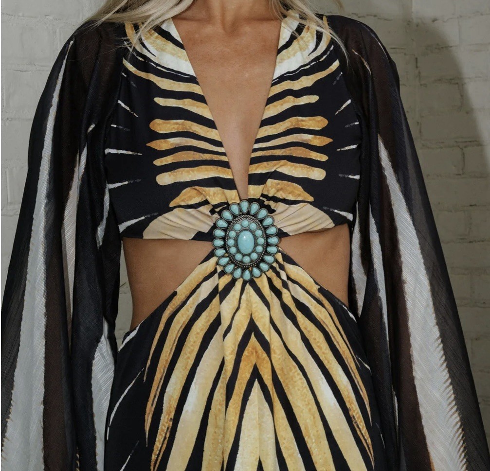 GORGEOUS These Three Boutique Size L Rome Maxi Dress Butterfly Blithe NWT FLOWY!