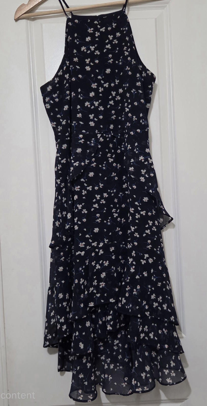 Banana Republic Chiffon Floral Strappy Tiered Ruffle Dress Size 4