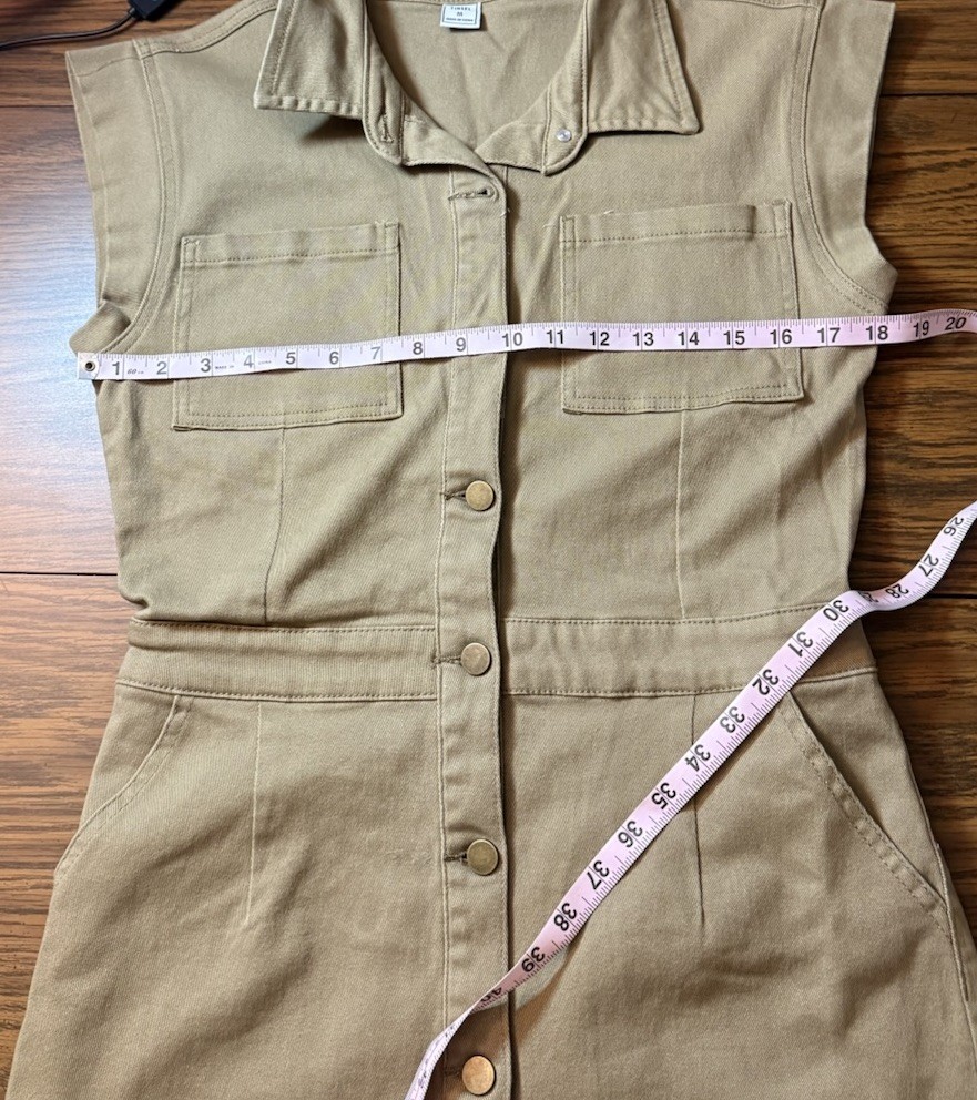 Tinsel Utility Button Front M Camel Safari Workwear Stretch Pocket Mini NWT