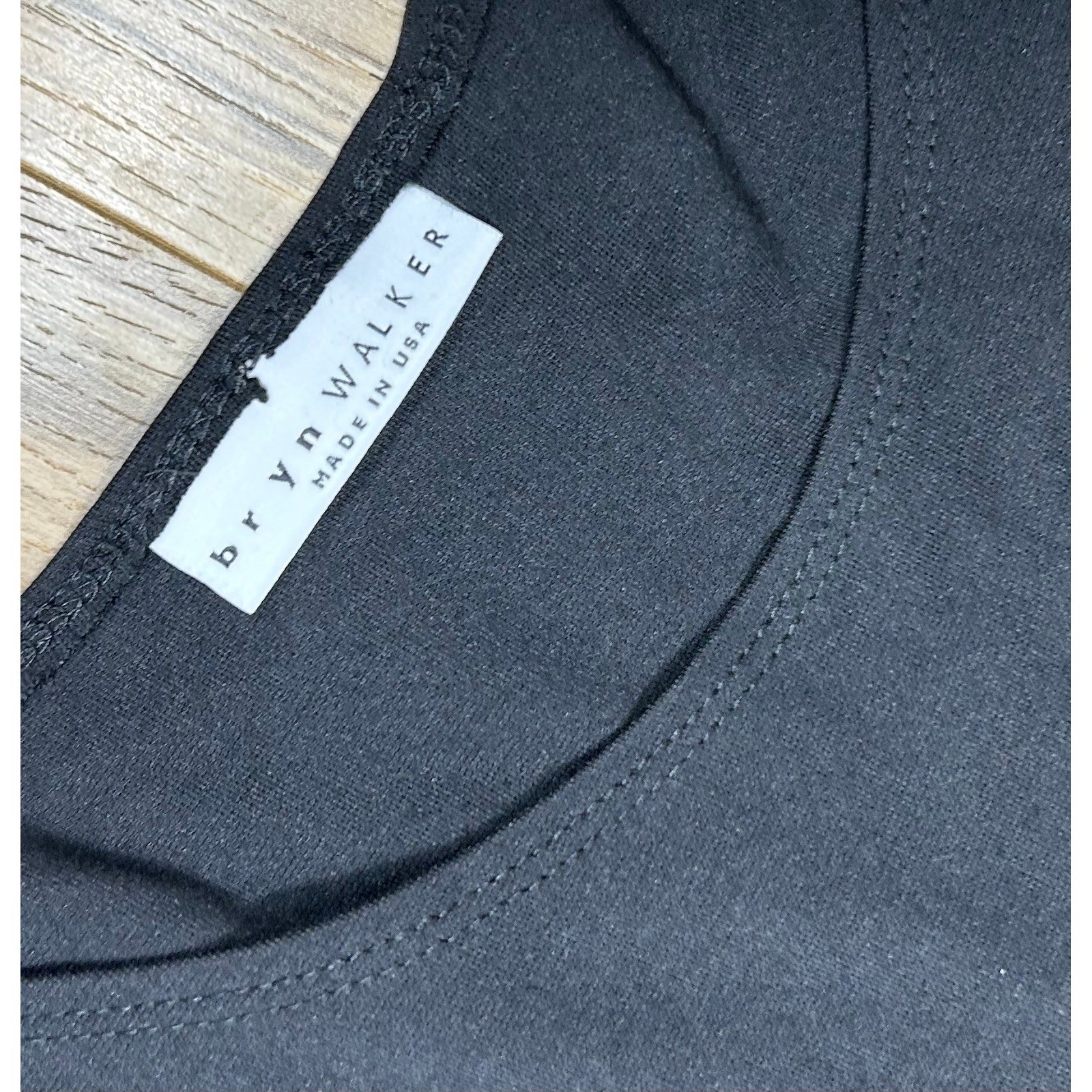Bryn Walker Tunic Dress XL Black Modal Blend Asymmetrical Hem L/S Lagenlook USA