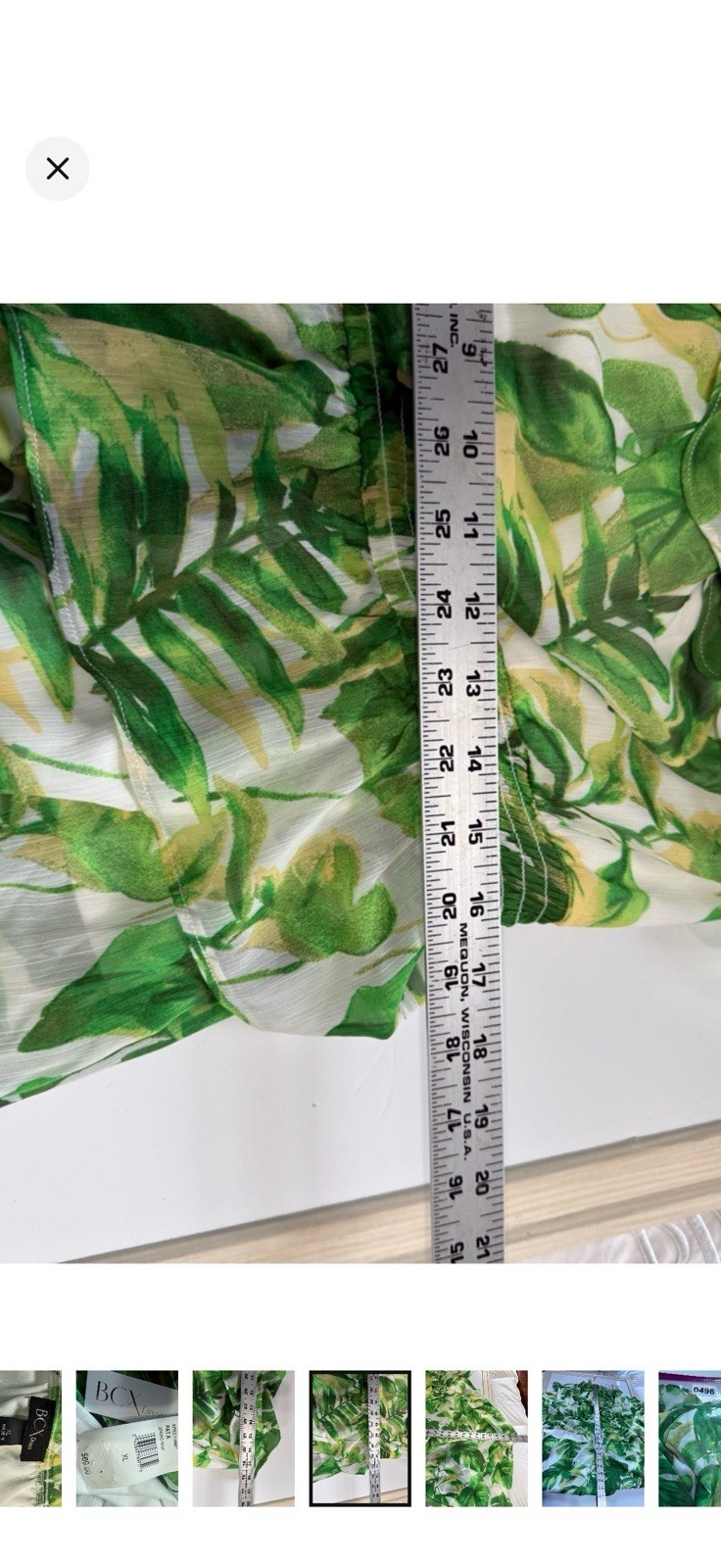 BCX Tropical Leaf Print Halter Maxi Dress High Low Ruffle Hem Size XL NWT