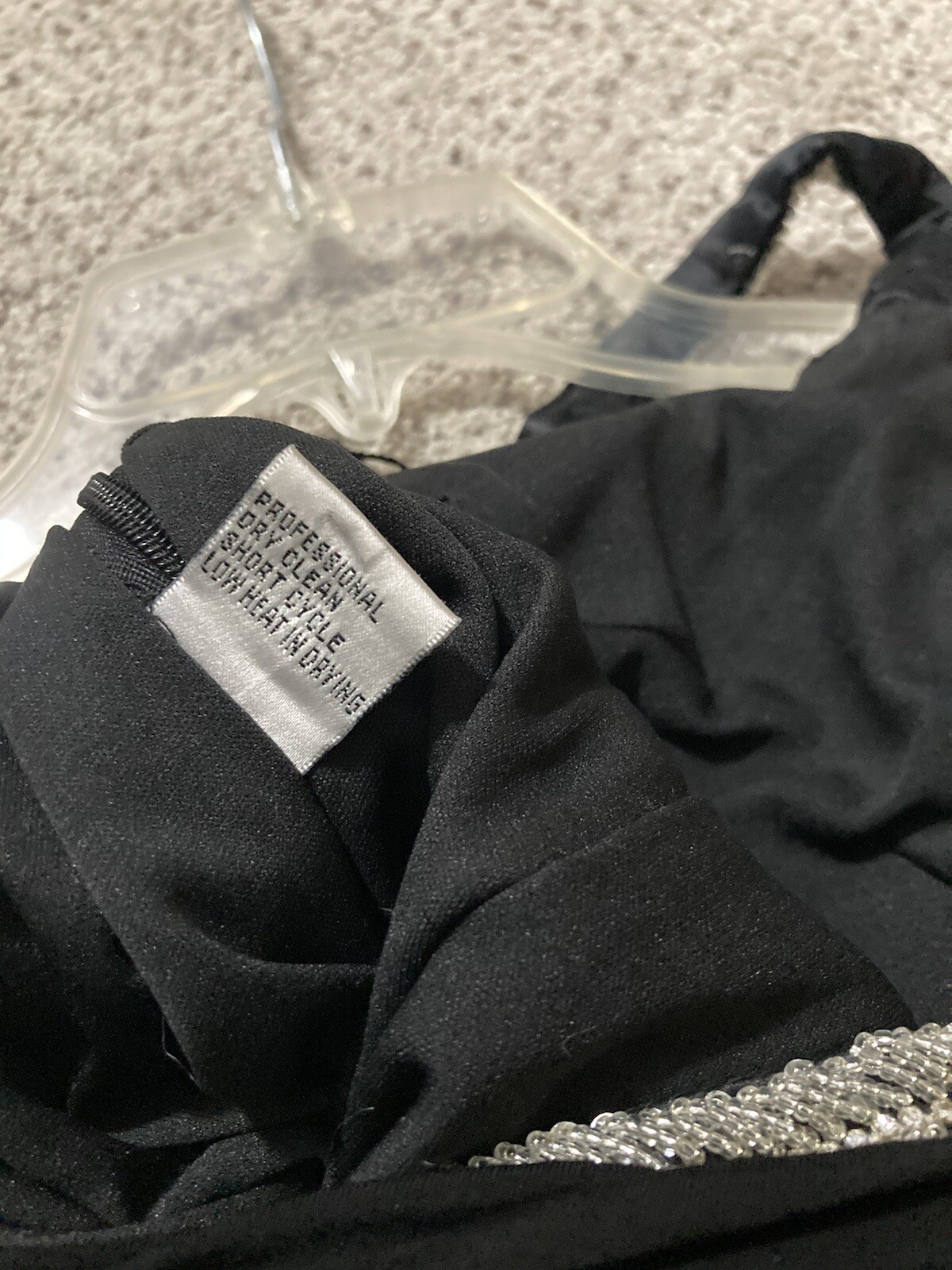 Niteline Black Beaded Strap Neckline Ruched Cocktail Dress Size 2 NWOT