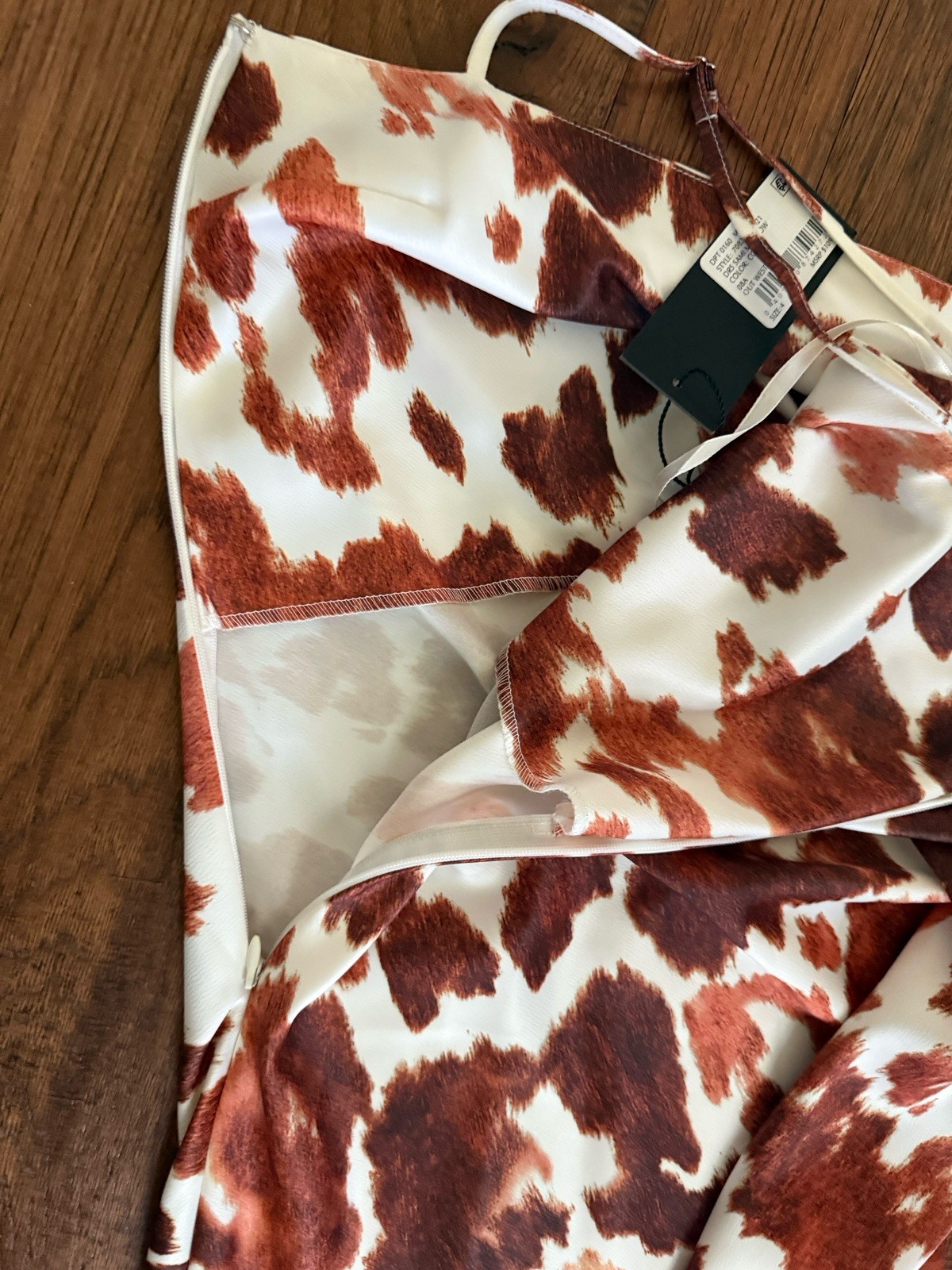 Gianni Bini Sami Cow Hide Satin Mini Dress New! Sz 4 Texas Longhorn UT