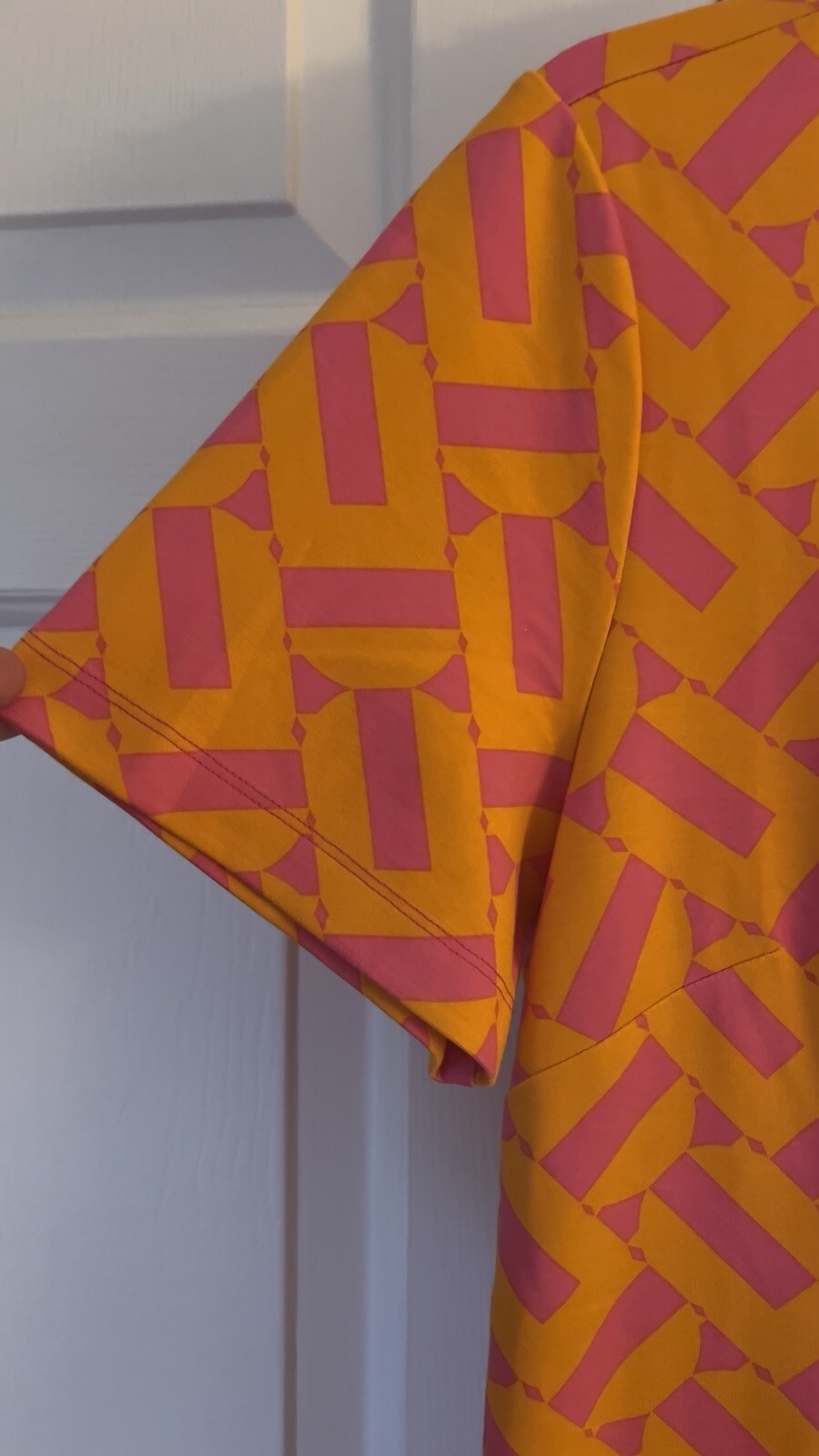 Trina Turk Multicolor Pink/Orange Scuba stretch Fabric Large