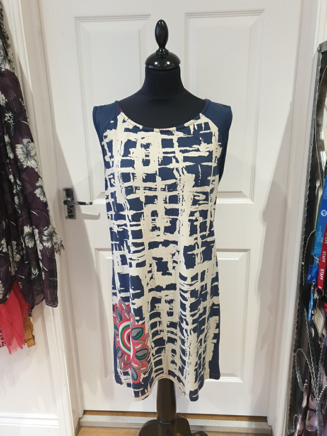 PIMPINELA Summer Dress Navy Blue, Beige, Pink,Green Cotton Tunic UK Size 3XL 46