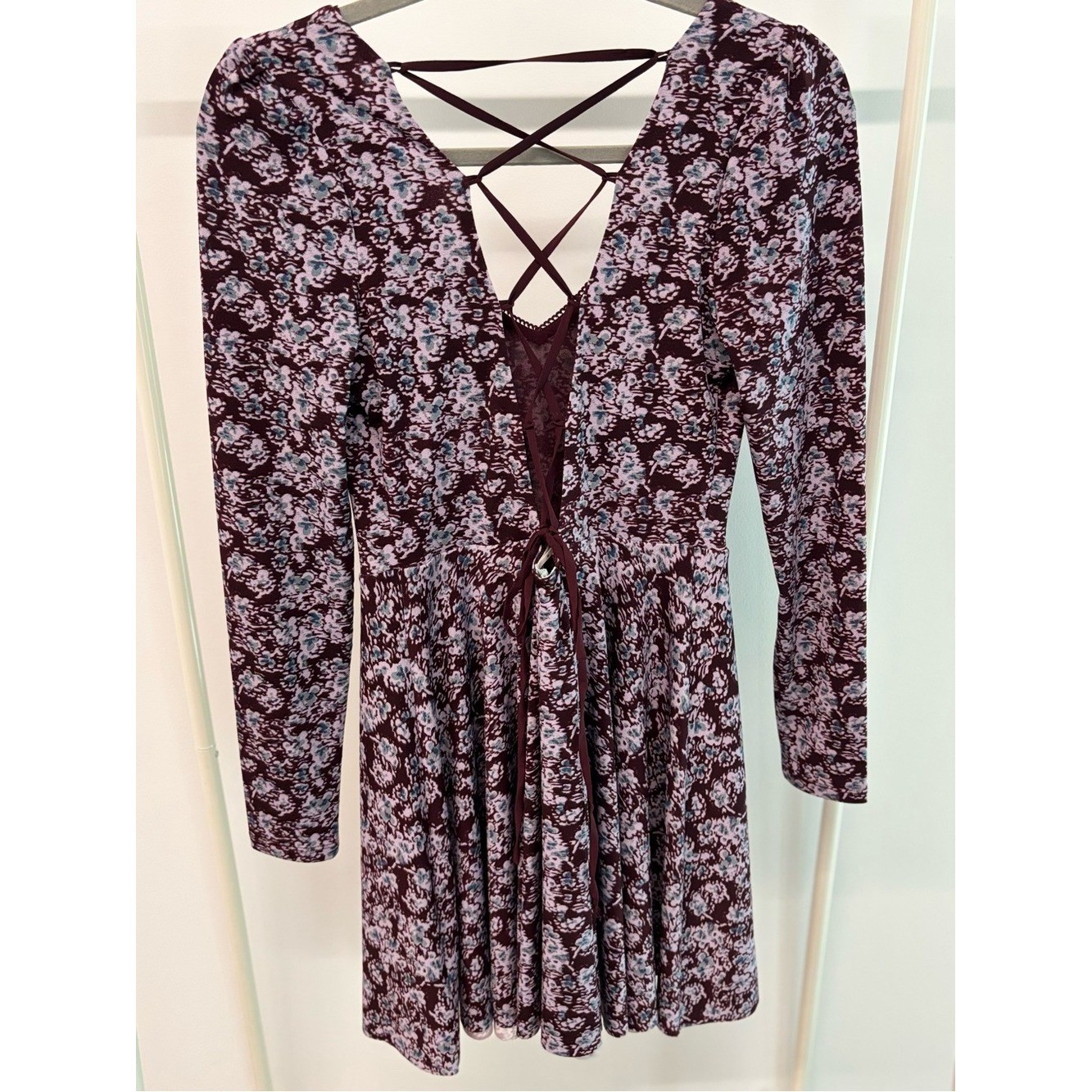 Kimchi Blue (Urban Outfitters) Long-Sleeve Floral Fit-and-Flare Dress
