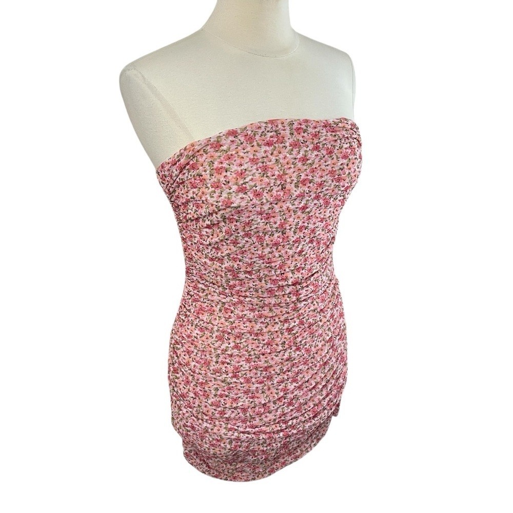 MISCREANTS x REVOLVE Cupid Ruched Mini Dress in Dusty Rose Ditsy Floral