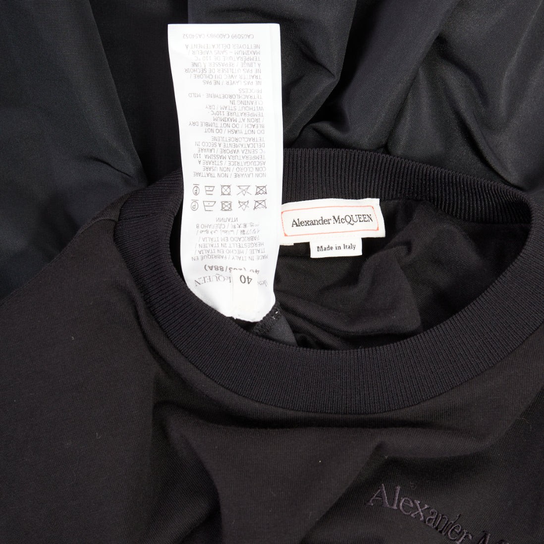 ALEXANDER MCQUEEN 2021 Hybrid Flared Back black cotton jersey dress IT40 S