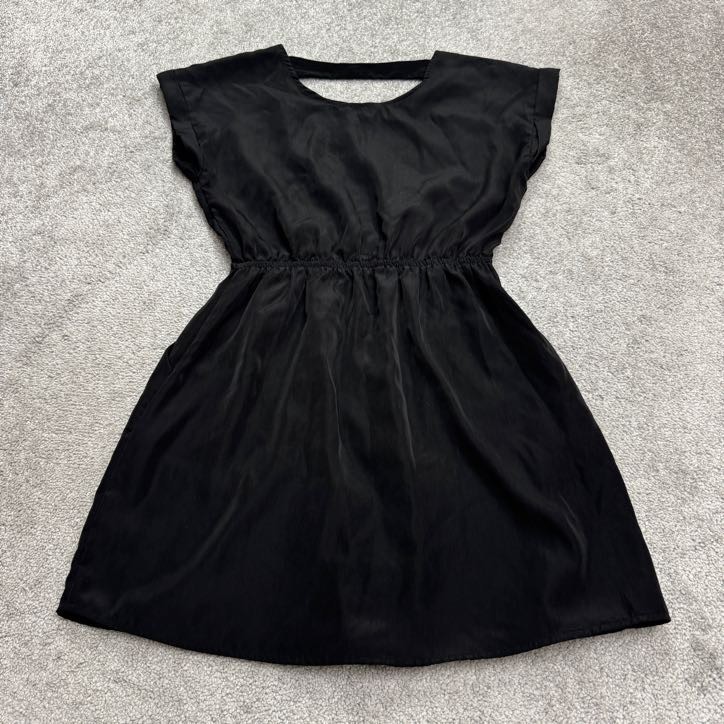 Pink Republic Cut Out A-Line Mini Dress Women Medium Black Elastic Waist Classic