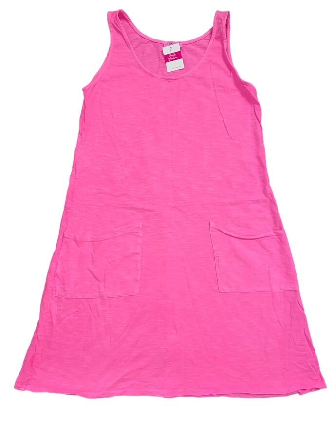 FRESH PRODUCE Medium Cosmos PINK DRAPE Cotton Jersey Tank Dress $65 NWT M