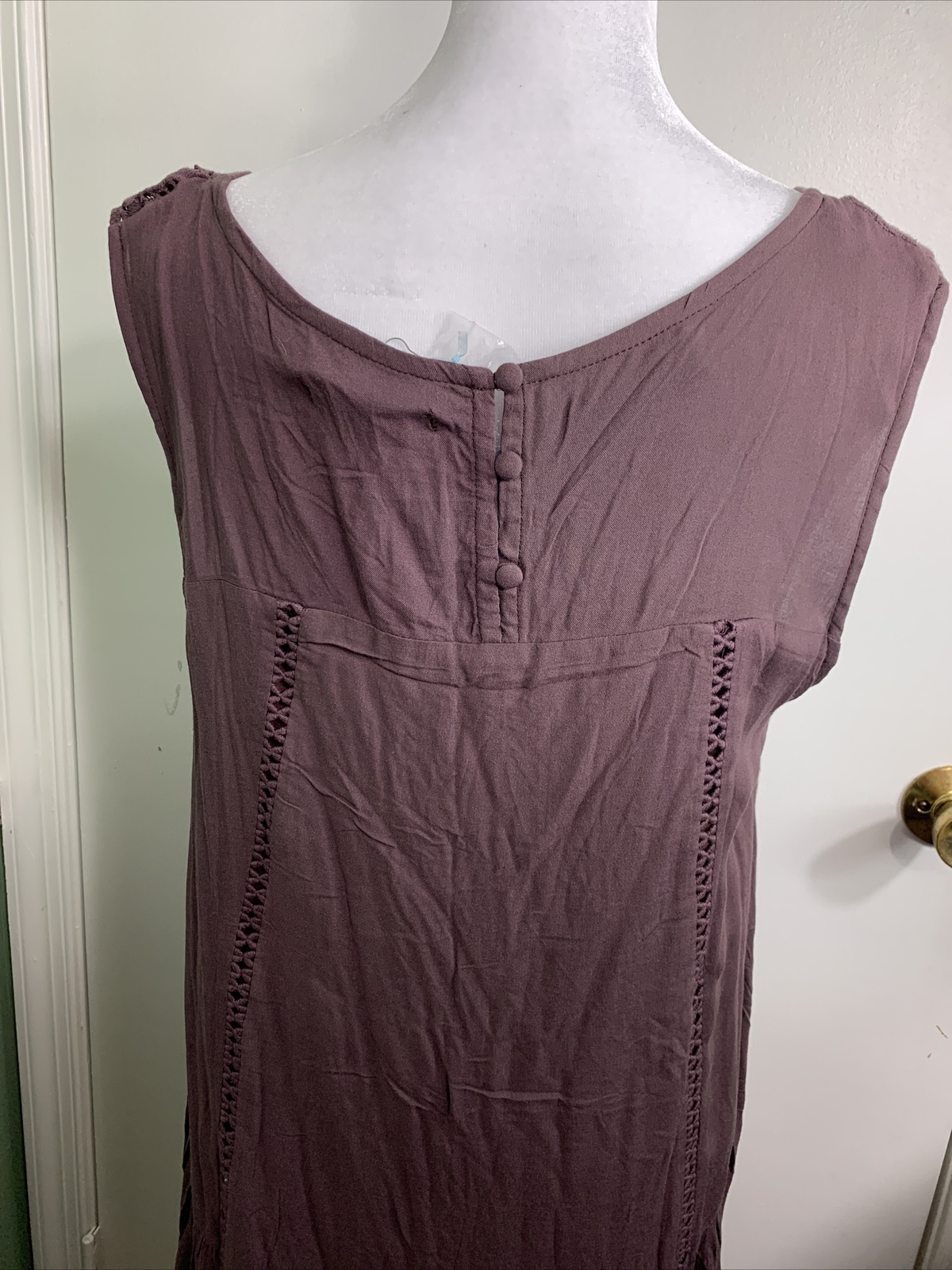 New She + Sky Lined Size L Lined Purple Boho Casual Spring Fairy Dress NWT