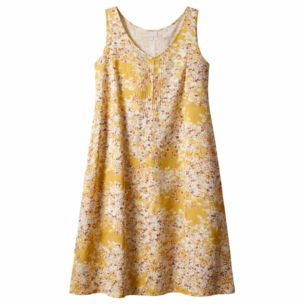 J. JILL Pintuck Pleat Sleeveless Midi Dress Sz 10 Forest Floral Pockets Summer