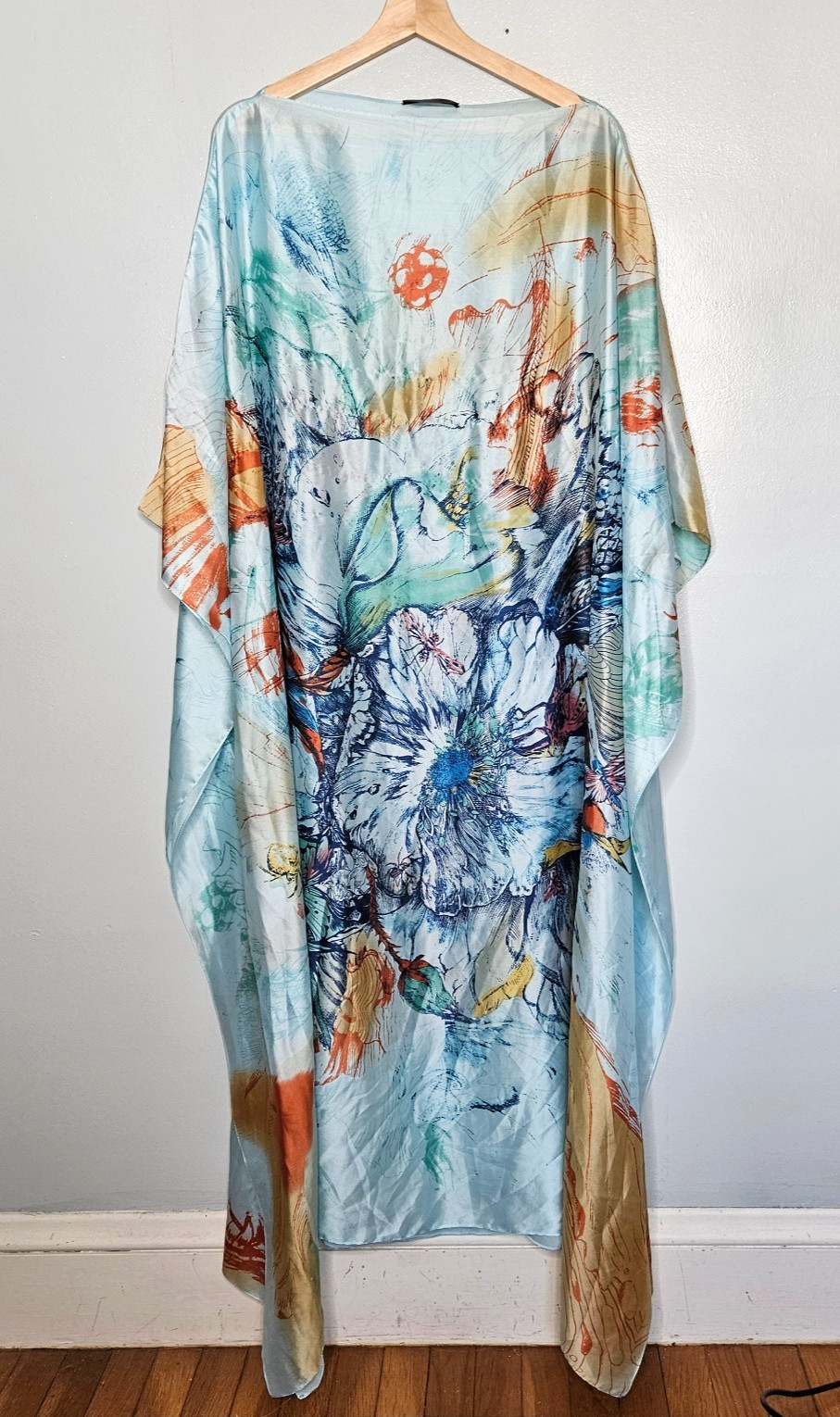 Silky Women’s Kaftan Coverup Casual Dress OS Floral Lightweight Breathable Boho