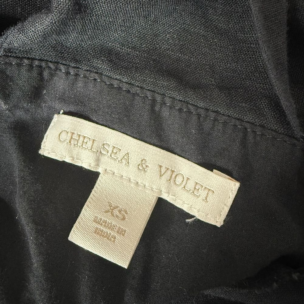 Chelsea & Violet Puff Sleeve Mini Dress Tiered Open Back Milkmaid Size XS