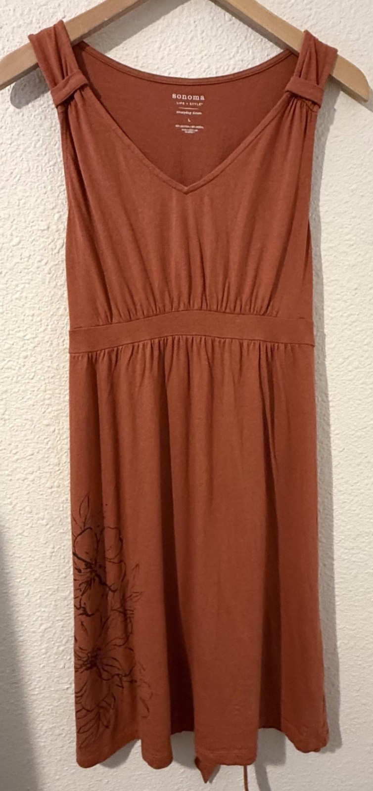 Sonoma Life+Style Rust Orange Sleeveless midi Everyday Dress Women’s Size Large