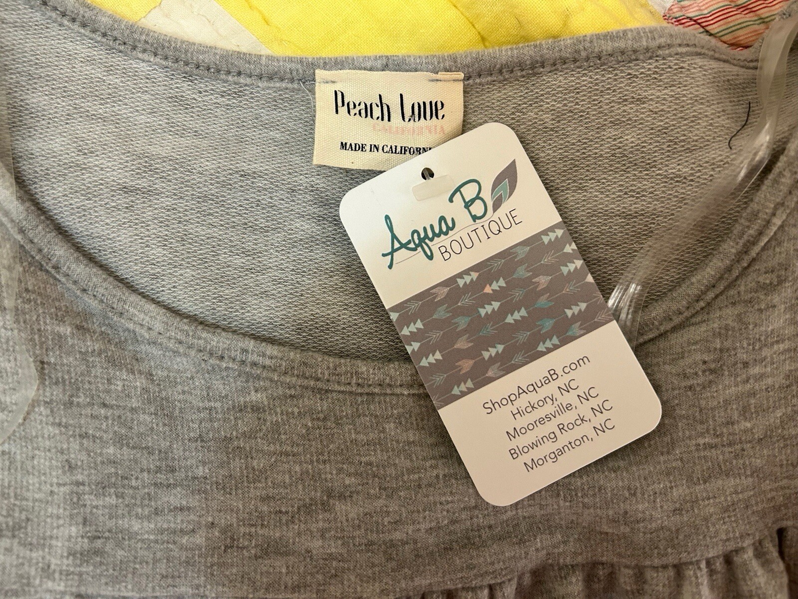 Peach Love Tiered Gray Flowy Dress Soft NWT $44 Fall Winter Fashion