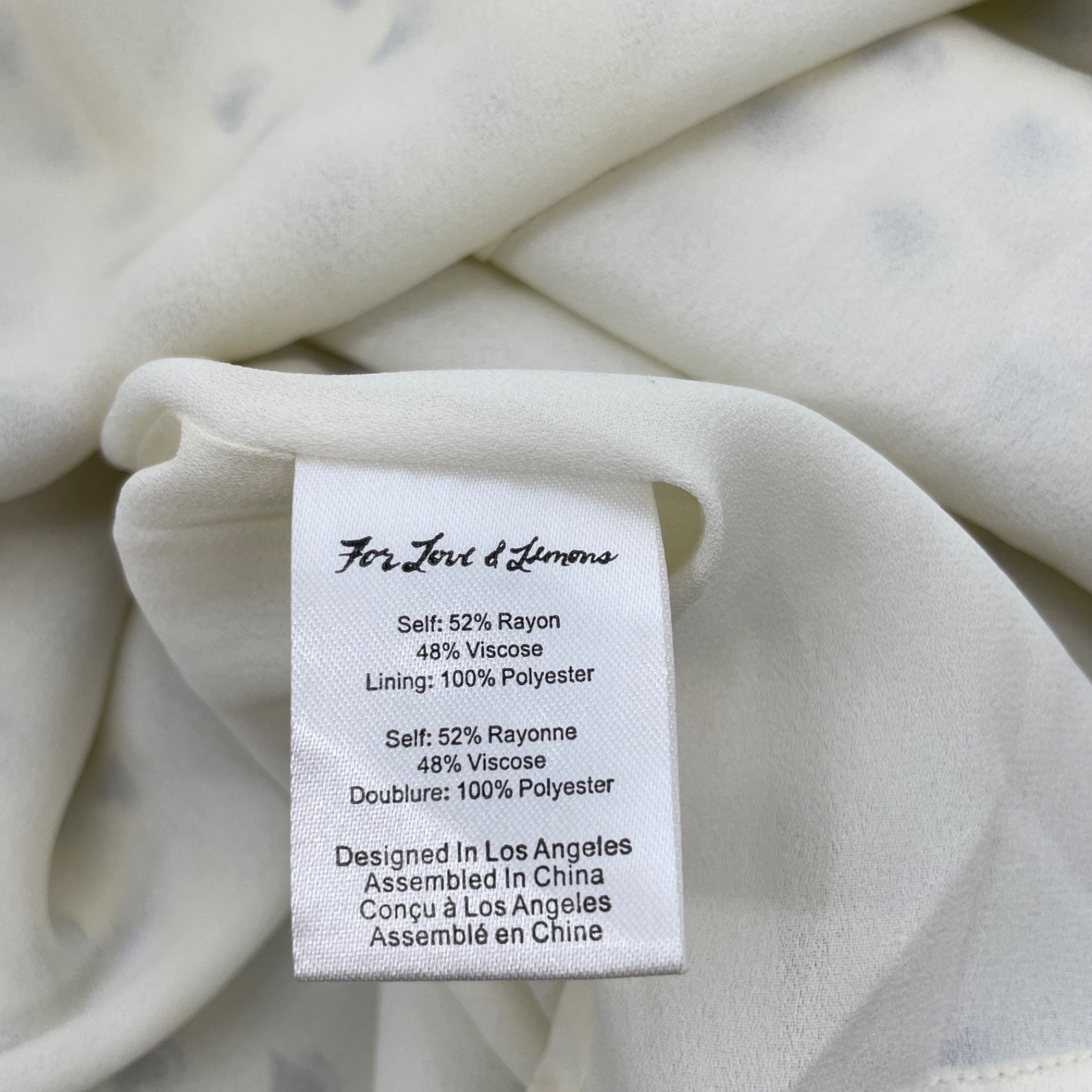 For Love and Lemons womens size S Sweetheart Wrap Mini Dress in Creme Hearts