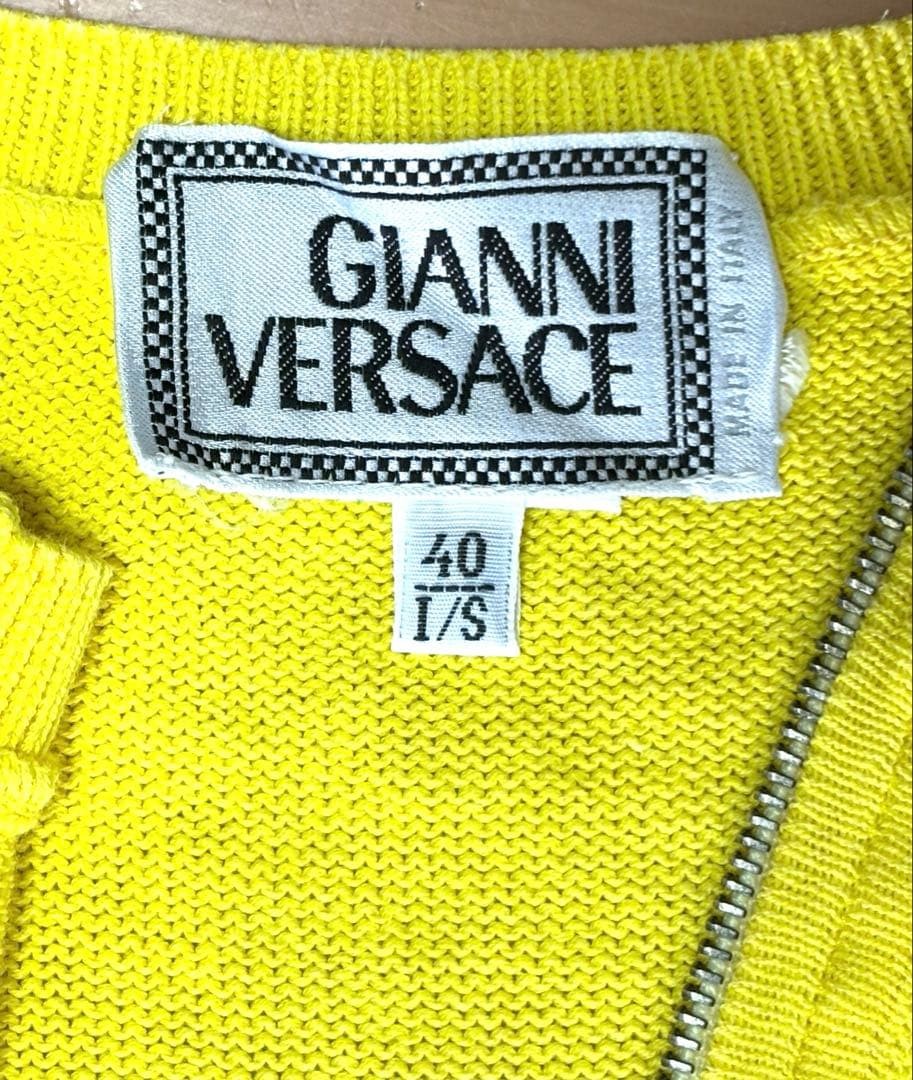 USED [EXCELLENT CONDITION] GIANNI VERSACE SUMMER KNIT SHORT SLEEVE YELLOW SIZE