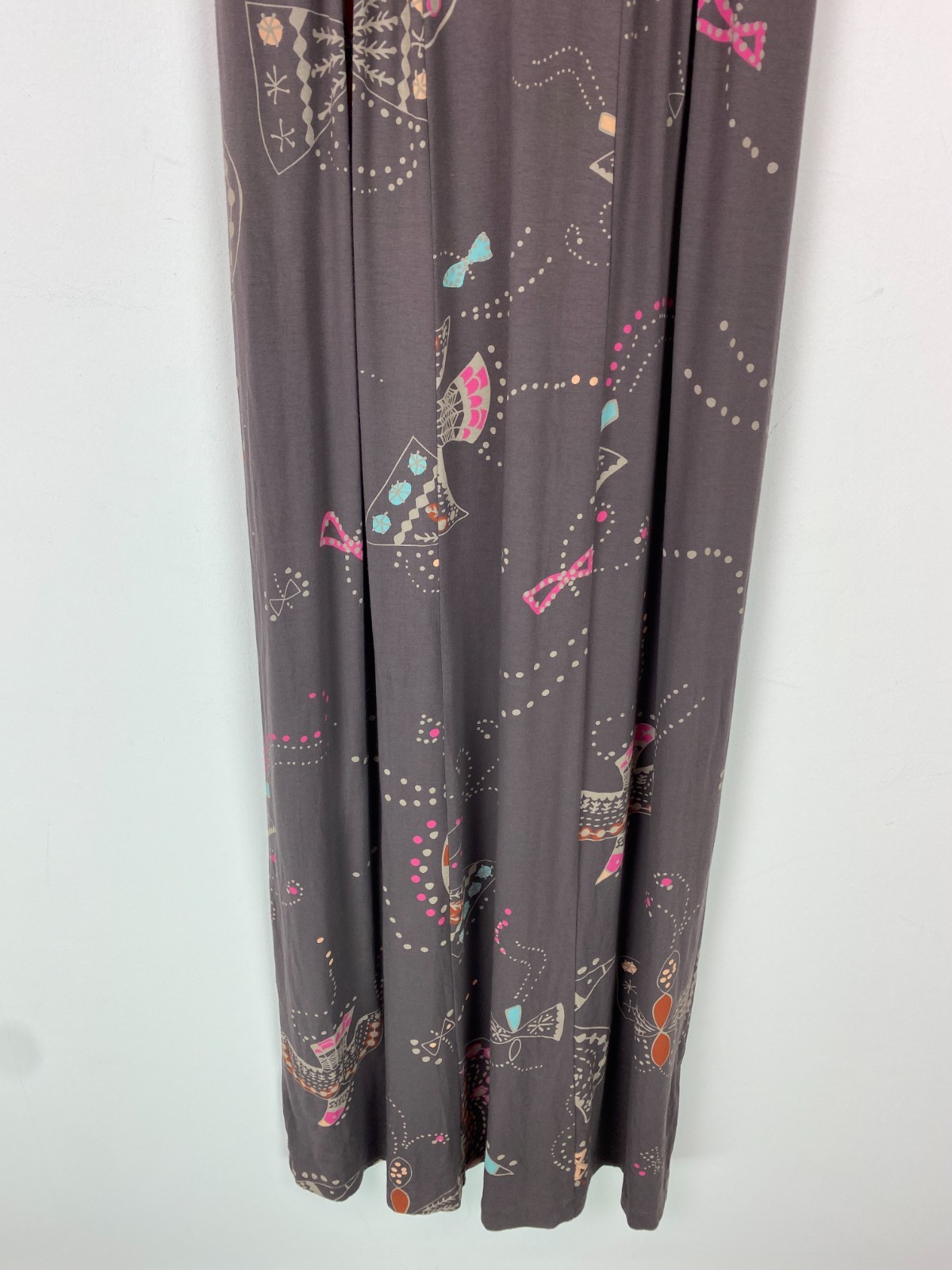 White Stuff Grey Abstract Maxi Dress Cap Sleeve Pullover UK 8