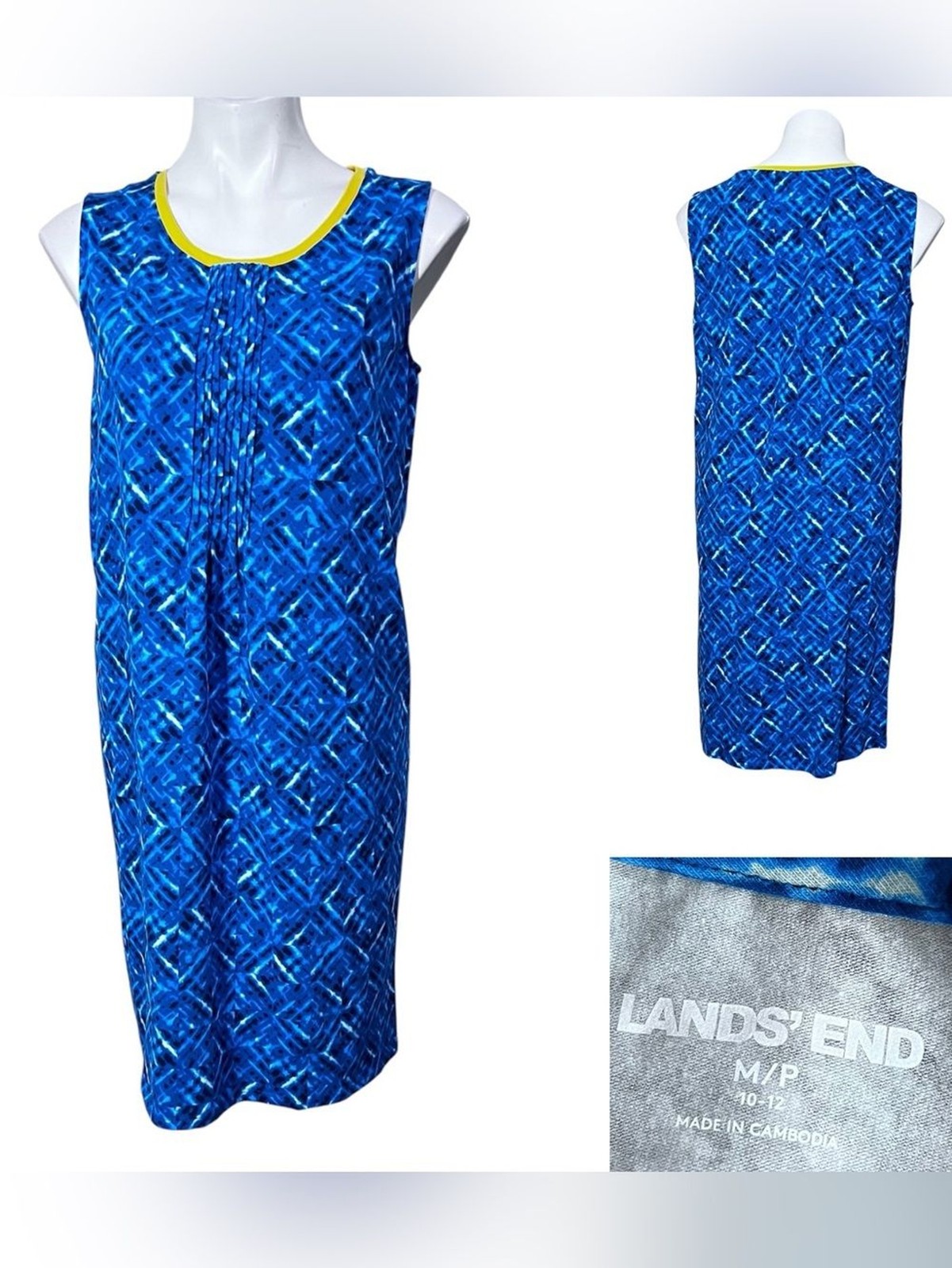 Lands’ End dress MP Blue multicolor Sleeveless cotton blend casual vacation