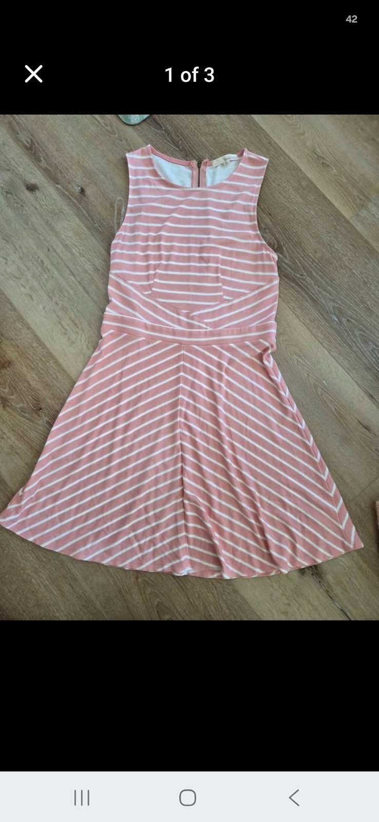 Juniors MEDIUM Rewind Pink White Stripped Dress