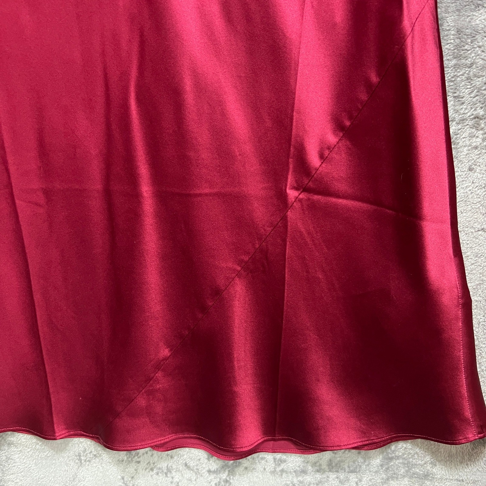 Quince 100% Washable Silk Bias Midi Slip Dress Mulberry Wine Midi V-Neck Small