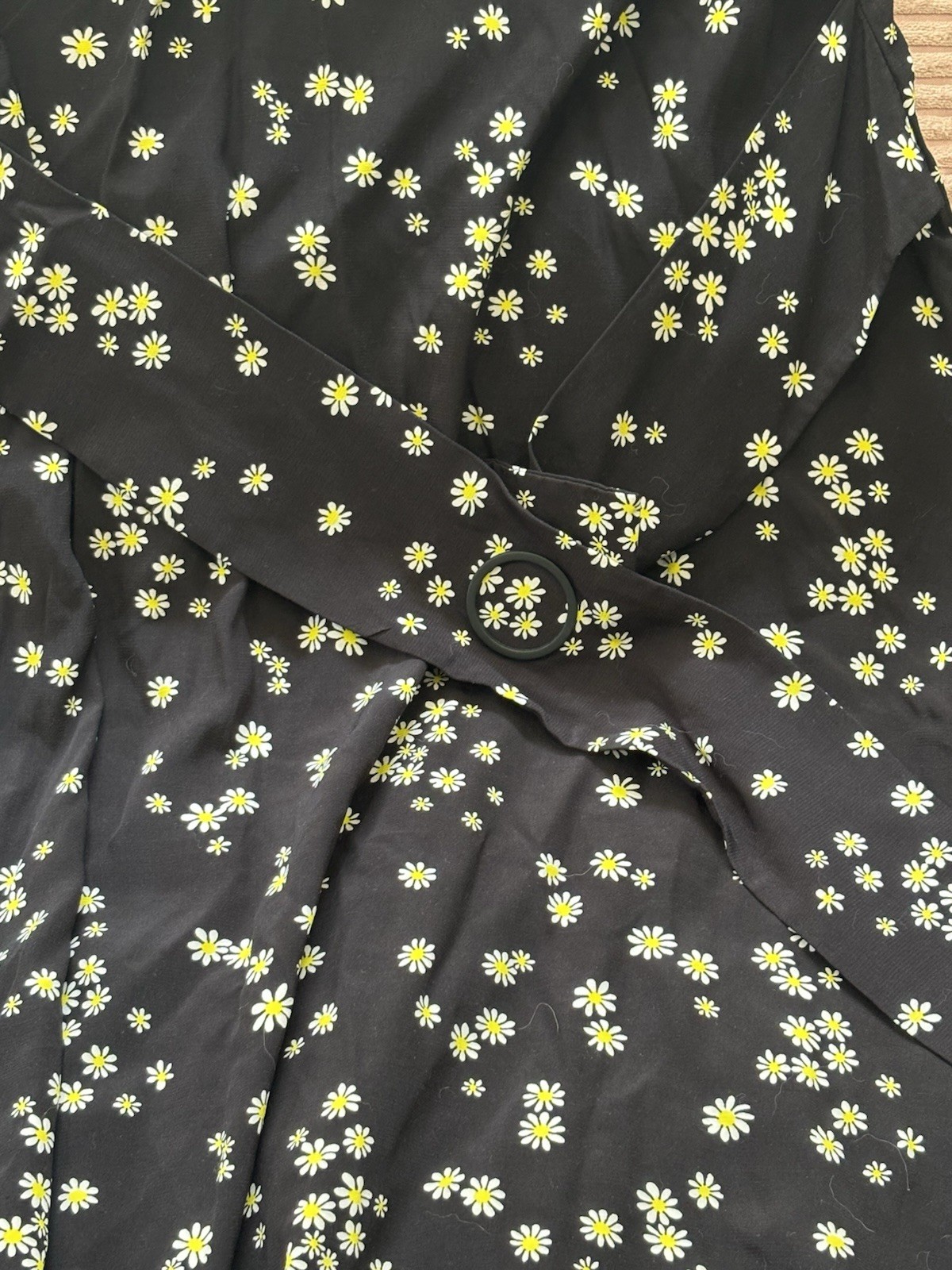 New BIMBA Y LOLA Black Daisy Print Midi Dress 90s vibes medium