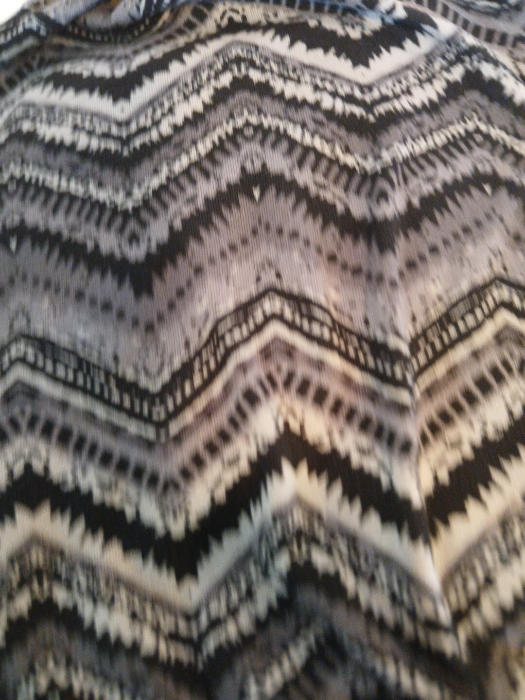 Sheila Rose Chevron Sun Dress Black-Grays Zig-Zag Womens Xlg Elastic Waist