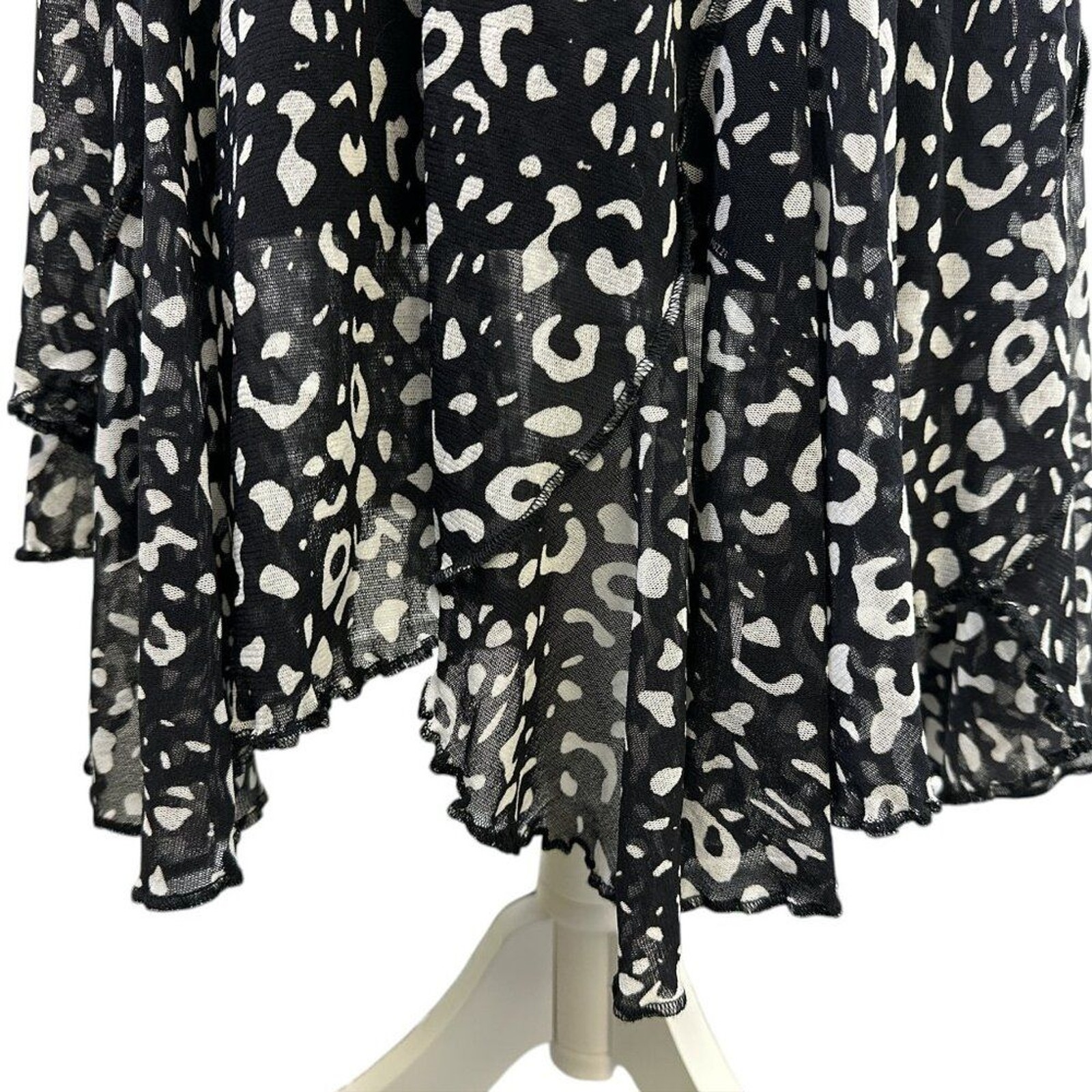 Fuzzi Animal Print Swing Dress Short Sleeve Mesh Stretch Knit Italy Women’s sz S