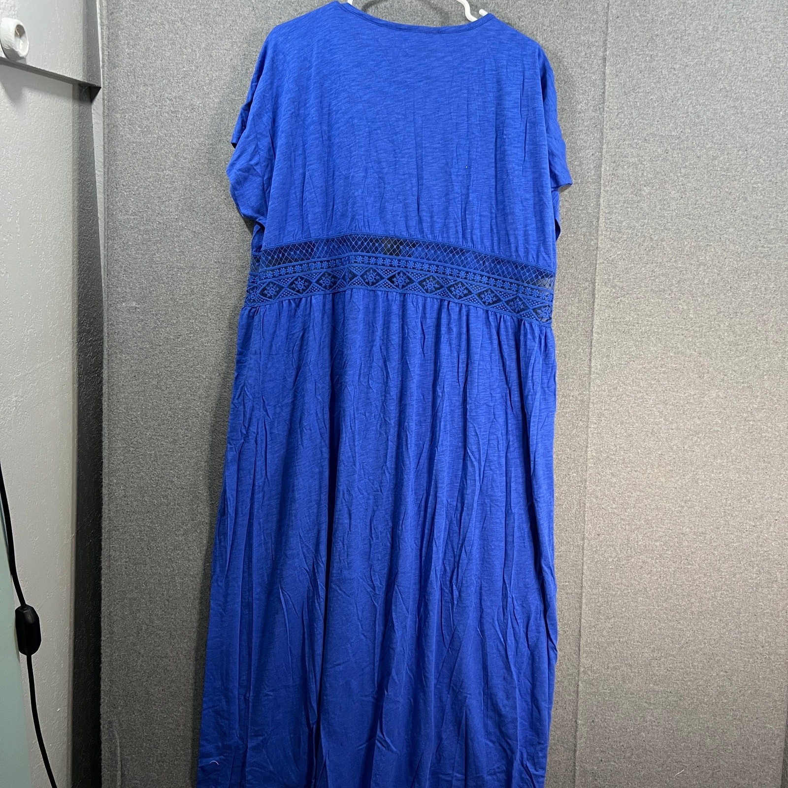Belle Beach by Kim Gravel Regular Slub Knit Tie Front Cove Blue Dazzle, M/L