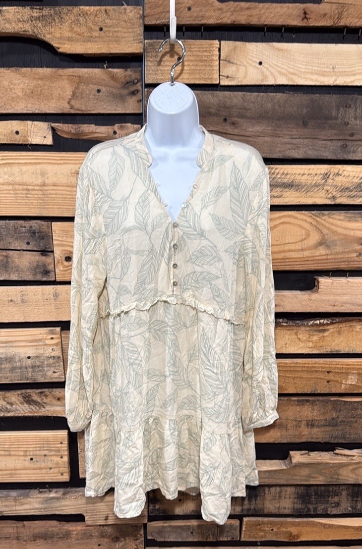 The Normal Brand Alexis Tiered Peasant Dress In Palm Desert Print Women’s Small