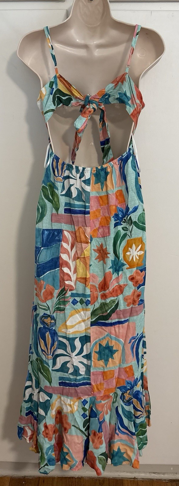Flawless Paper Heart Regular Size Large Colorful Floral Print Long Sun Dress