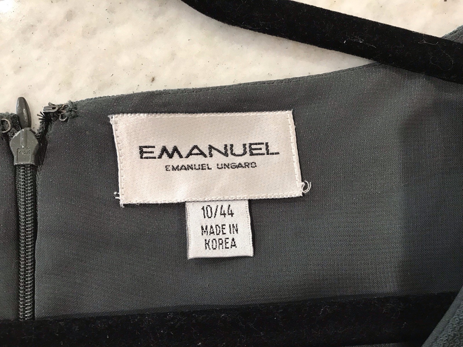 Emanuel Ungaro Wool Forest Green Shift Dress 10/44 Korea