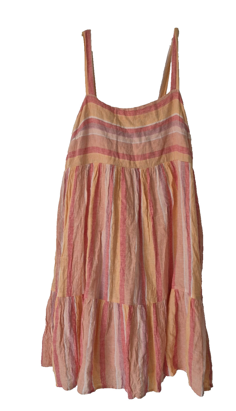 Rails Linen Blend Dress Womens M Sadie Azalea Stripe Lined Tier Beach Sun Dress