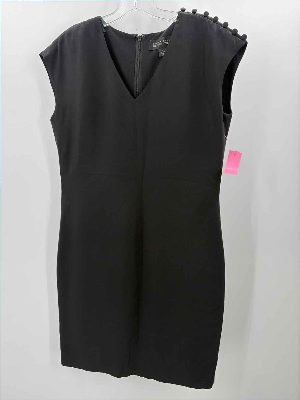 Pre-Owned Linda Allard Ellen Tracy Black Size 8 Knee Length Short Sleeve Dress