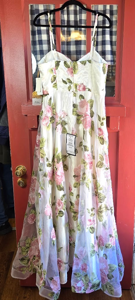 Say Yes Ivory Blush Rhinestone Floral Corset Sweetheart Gown Size 11 / 12 NWT