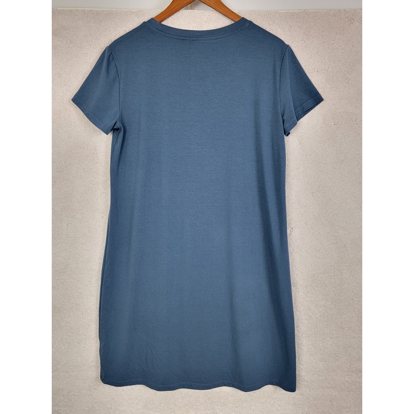 Free Fly Pocket Dress Womens Medium Blue Excellent Bamboo Viscose Short Sleeve
