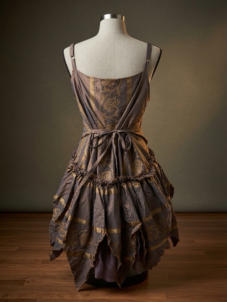 Rare- Krista Larson Embroidered Silk Cami – Boho Luxe Purple/Gold Dress/Layer
