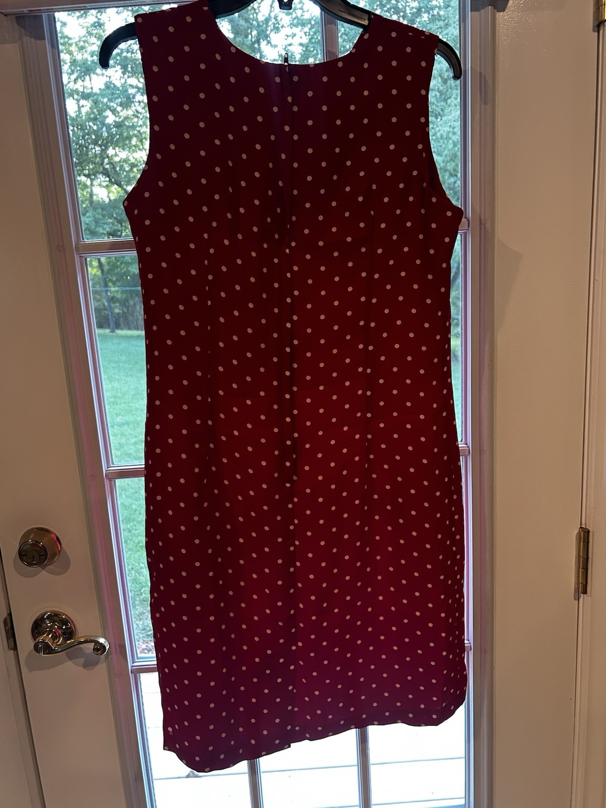 Sag Harbor women’s red White polka dot y2k sleeveless sheath dress sz 12