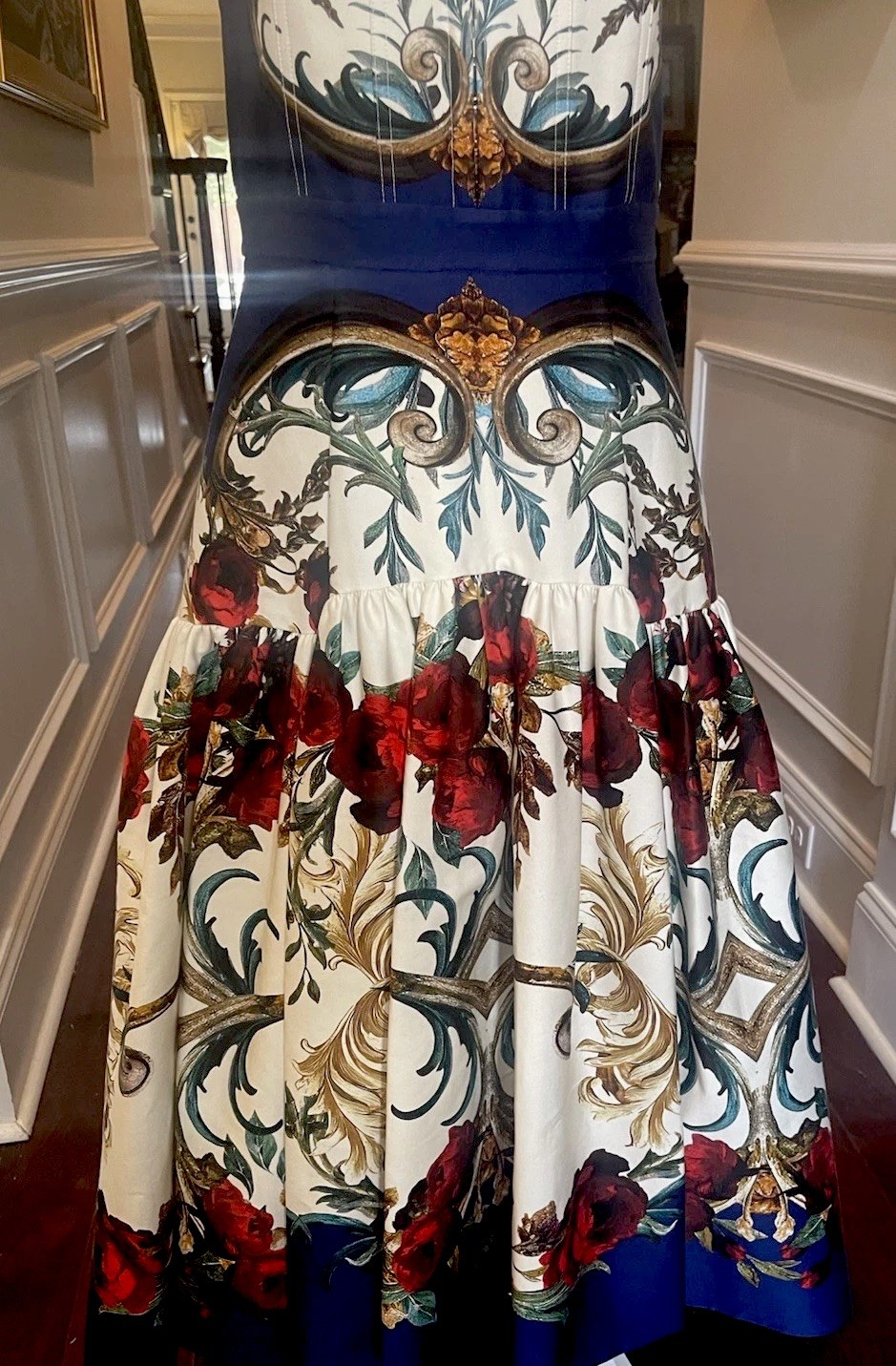 Alice and OLIVIA DIANA STRUCTURED MIDI DRESS In GILDED ROSE US 6 UK /AU 10 NWT