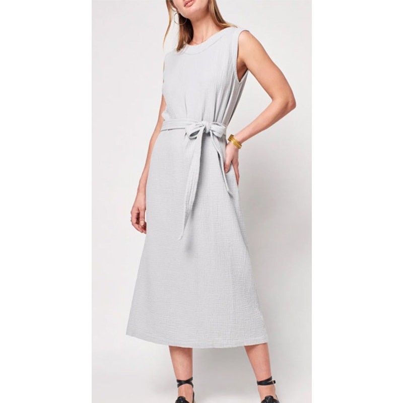 Faherty Womens Costa Gauzey Organic Cotton Midi Dress Sz XS Beachy Resortwear