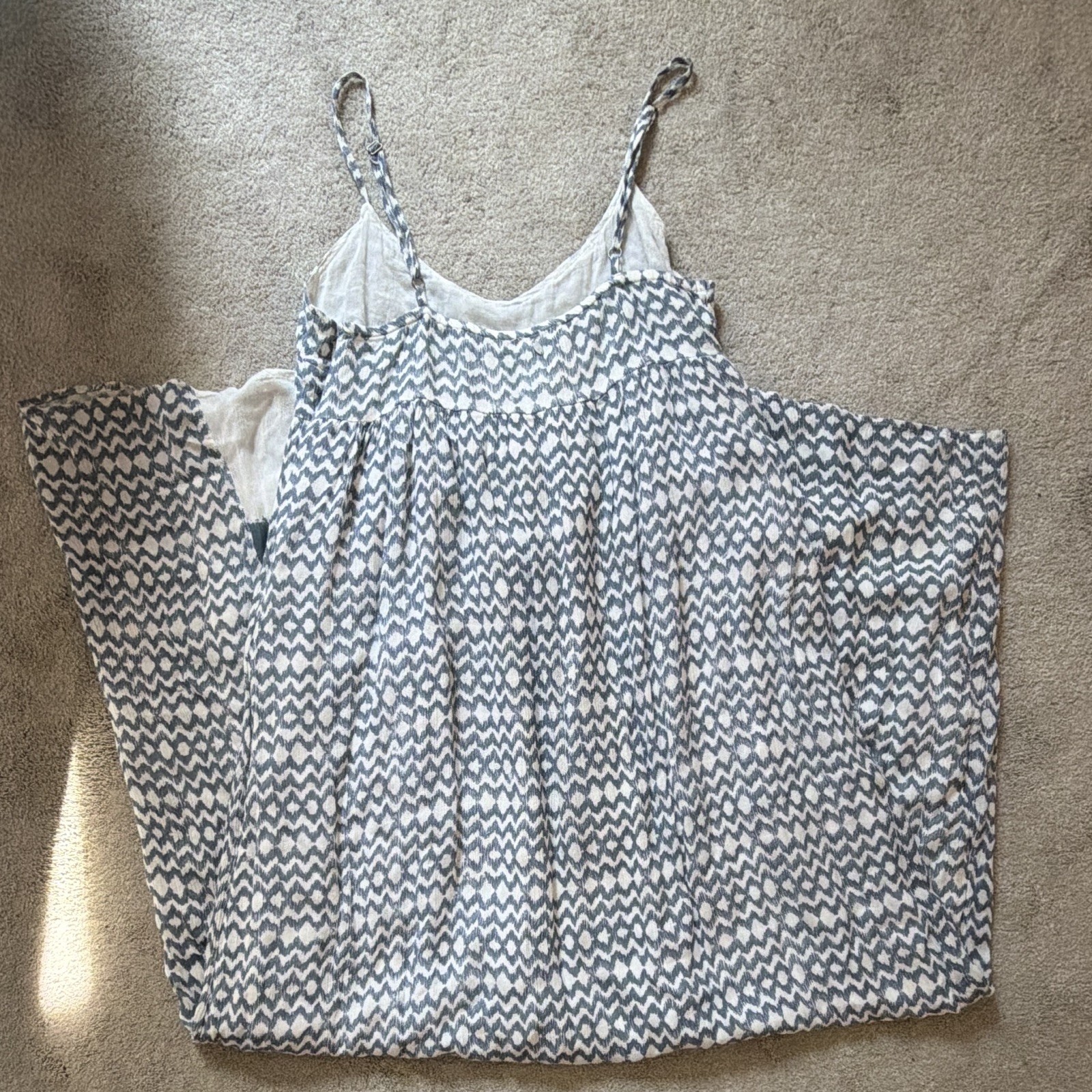 O’Neill Women’s Blue/White Spaghetti Strap Beach Maxi Dress Size Small/Medium