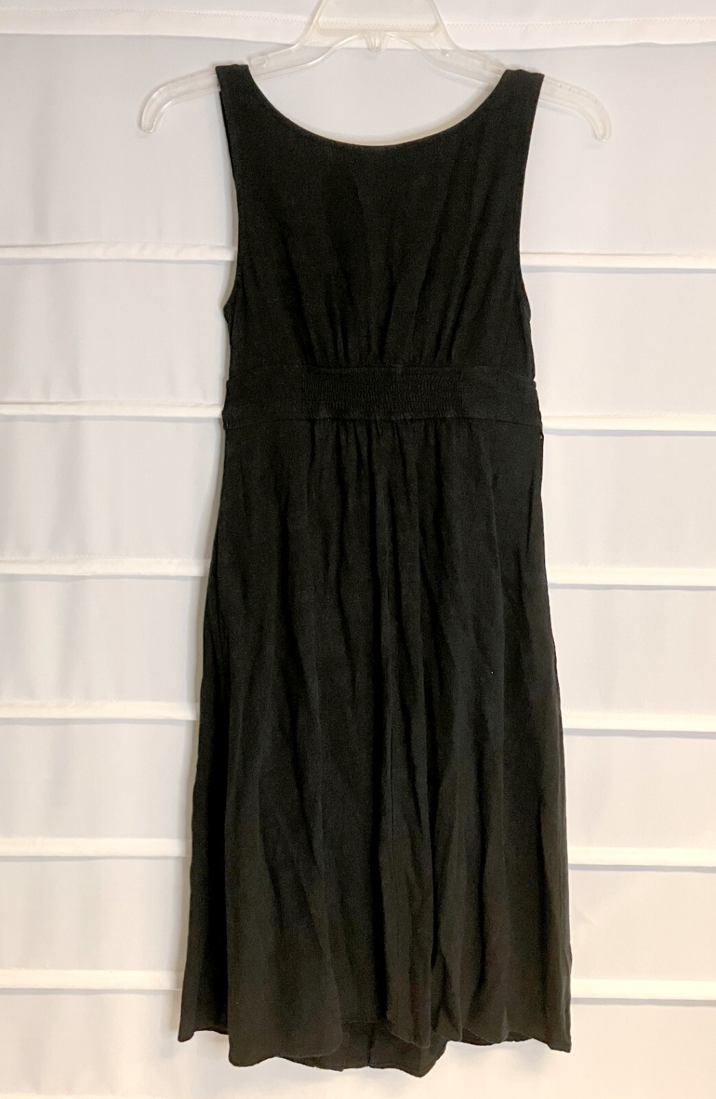 Universal Thread Black Rayon Linen Blend Knotted Sleeveless Dress Size XS EC!