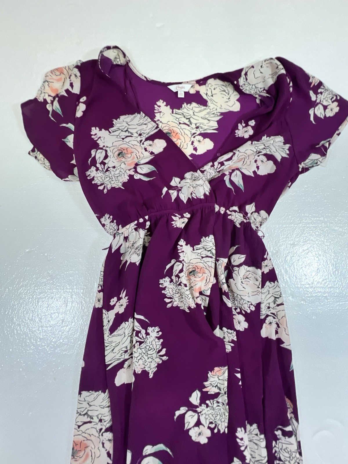 Candie’s Purple Floral High-Low Romper Dress Size Large Brand New With Tags