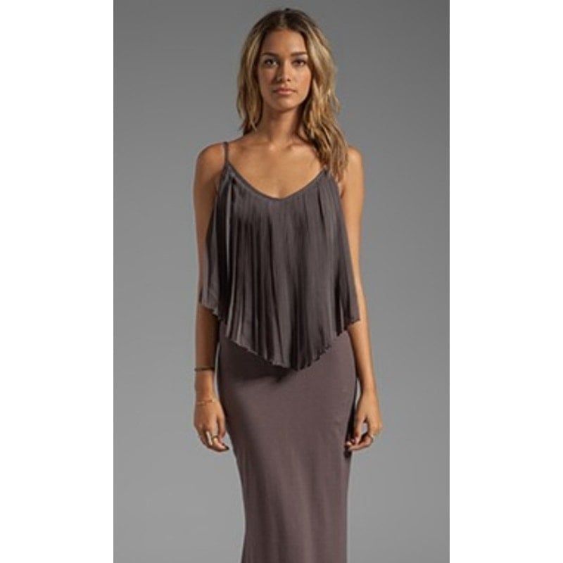RVCA Pleated Overlay Maxi Dress Adjustable Strap Boho Summer Small Festival